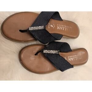 Italian Shoemaker Slip-On Sandals Womans Size 7.5 Black